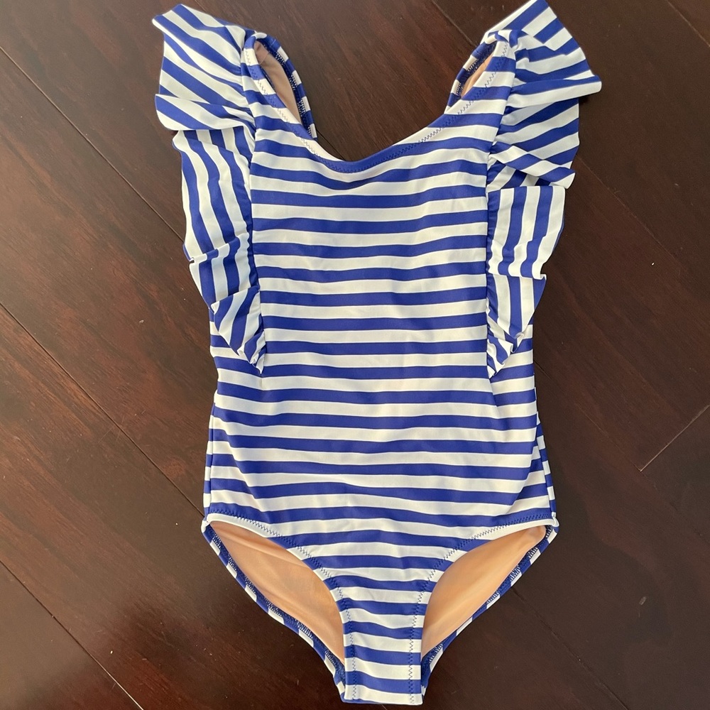 J Crew Ruffle one piece swimsuit, size 4-5y - Picture 2 of 5
